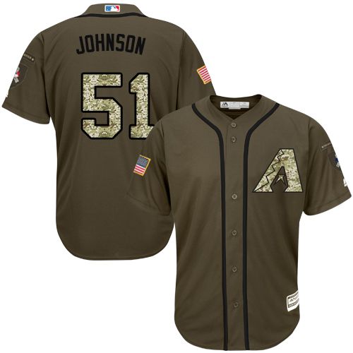 Diamondbacks #51 Randy Johnson Green Salute to Service Stitched Diamondbacks #51 Randy Johnson Green Salute to Service Stitched