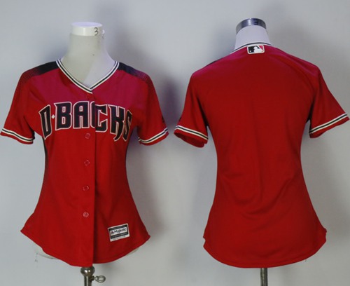 Diamondbacks Blank Red Brick Alternate Women's Stitched MLB Jersey