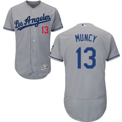 Dodgers #13 Max Muncy Grey Flexbase Authentic Collection Stitched Baseball Jersey Dodgers #13 Max Muncy Grey Flexbase Authentic Collection Stitched Baseball Jersey
