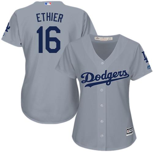 Dodgers #16 Andre Ethier Grey Alternate Road Women's Stitched MLB Jersey Dodgers #16 Andre Ethier Grey Alternate Road Women's Stitched MLB Jersey