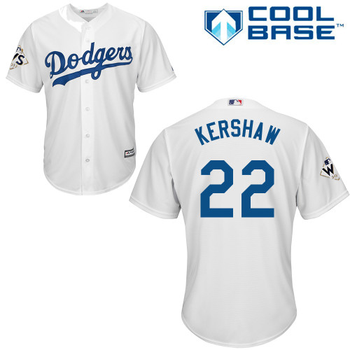 Dodgers #22 Clayton Kershaw White New Cool Base 2017 World Series Bound Stitched MLB Jersey Dodgers #22 Clayton Kershaw White New Cool Base 2017 World Series Bound Stitched MLB Jersey