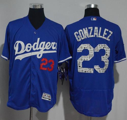 Dodgers #23 Adrian Gonzalez Blue 2017 Spring Training Authentic FlexBase Stitched MLB Jersey