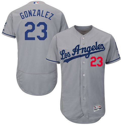 Dodgers #23 Adrian Gonzalez Grey Flexbase Authentic Collection Stitched MLB Jersey Dodgers #23 Adrian Gonzalez Grey Flexbase Authentic Collection Stitched MLB Jersey
