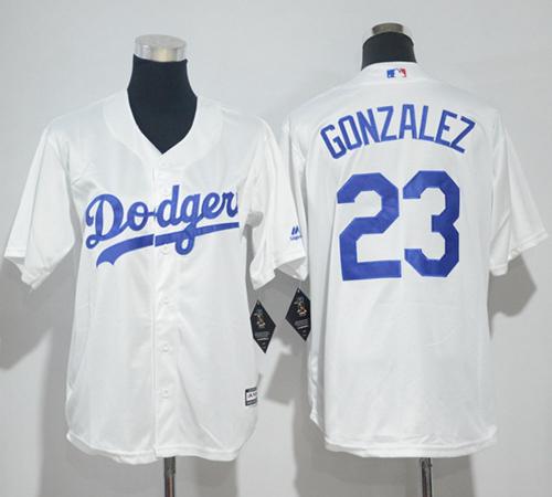 Dodgers #23 Adrian Gonzalez White Cool Base Stitched Youth MLB Jersey Dodgers #23 Adrian Gonzalez White Cool Base Stitched Youth MLB Jersey