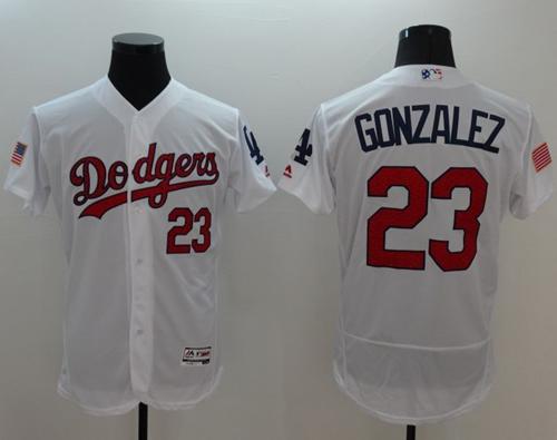 Dodgers #23 Adrian Gonzalez White Fashion Stars & Stripes Flexbase Authentic Stitched MLB Jersey Dodgers #23 Adrian Gonzalez White Fashion Stars & Stripes Flexbase Authentic Stitched MLB Jersey