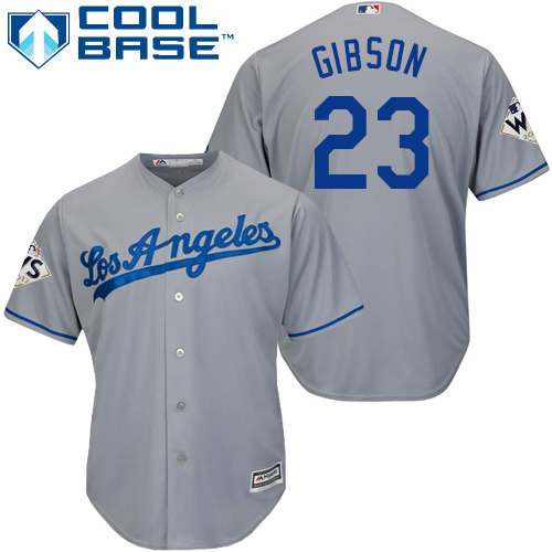 Dodgers #23 Kirk Gibson Grey Cool Base 2017 World Series Bound Stitched Youth MLB Jersey Dodgers #23 Kirk Gibson Grey Cool Base 2017 World Series Bound Stitched Youth MLB Jersey