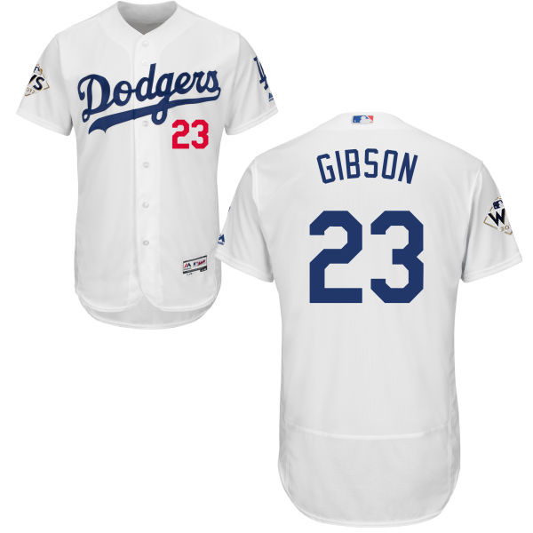 Dodgers #23 Kirk Gibson White Flexbase Authentic Collection 2017 World Series Bound Stitched MLB Jersey