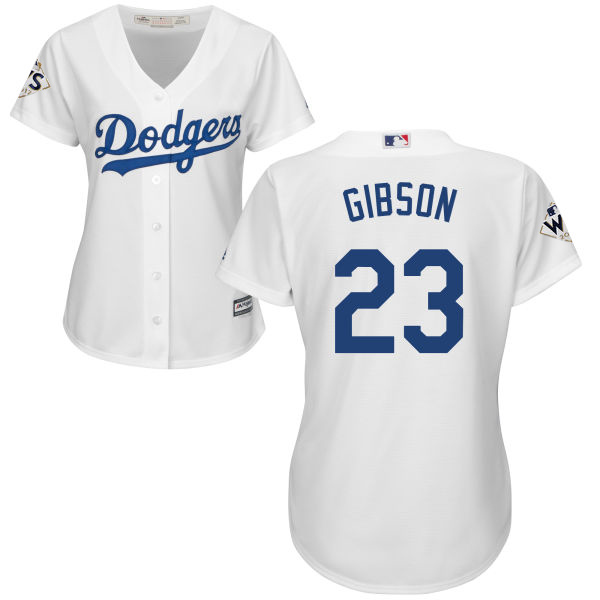 Dodgers #23 Kirk Gibson White Home 2017 World Series Bound Women's Stitched MLB Jersey Dodgers #23 Kirk Gibson White Home 2017 World Series Bound Women's Stitched MLB Jersey