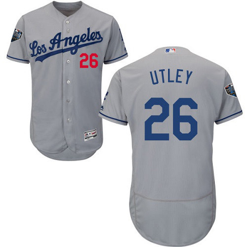 Dodgers #26 Chase Utley Grey Flexbase Authentic Collection 2018 World Series Stitched MLB Jersey Dodgers #26 Chase Utley Grey Flexbase Authentic Collection 2018 World Series Stitched MLB Jersey