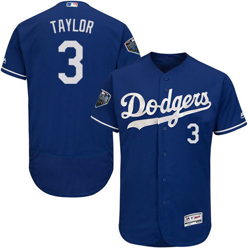 Dodgers #3 Chris Taylor Blue Flexbase Authentic Collection 2018 World Series Stitched MLB Jersey Dodgers #3 Chris Taylor Blue Flexbase Authentic Collection 2018 World Series Stitched MLB Jersey