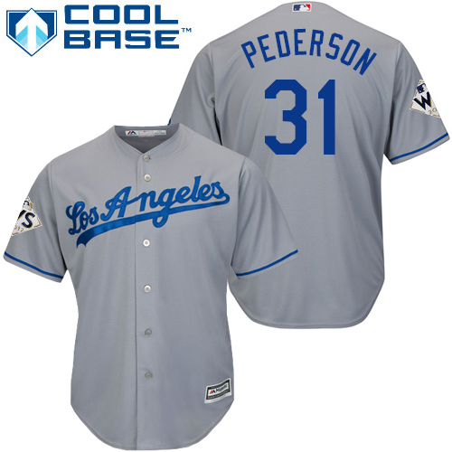 Dodgers #31 Joc Pederson Grey Cool Base 2017 World Series Bound Stitched Youth MLB Jersey