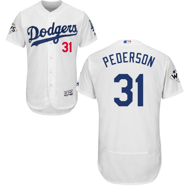 Dodgers #31 Joc Pederson White Flexbase Authentic Collection 2017 World Series Bound Stitched MLB Jersey