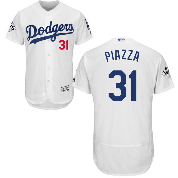 Dodgers #31 Mike Piazza White Flexbase Authentic Collection 2017 World Series Bound Stitched MLB Jersey