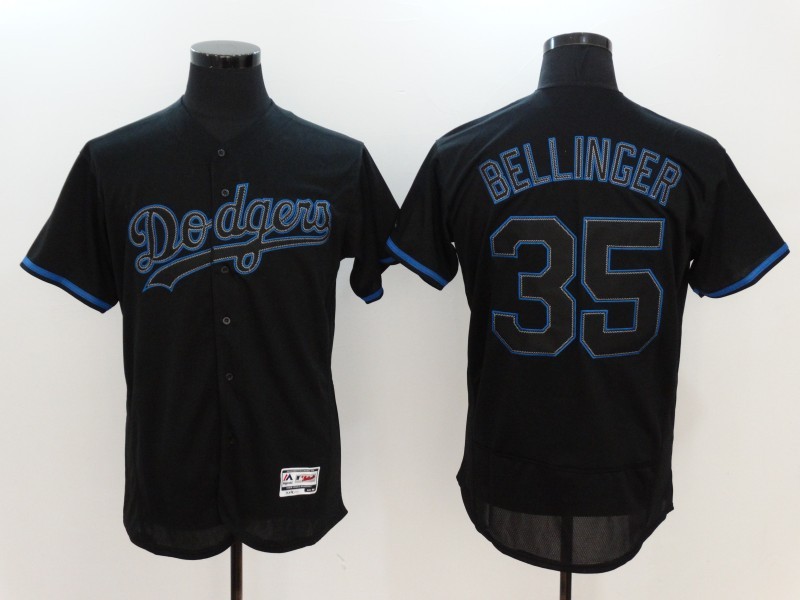 Dodgers #35 Cody Bellinger Black Flexbase Authentic Men's Stitched MLB Jersey Dodgers #35 Cody Bellinger Black Flexbase Authentic Men's Stitched MLB Jersey