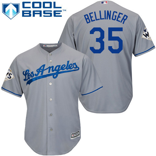 Dodgers #35 Cody Bellinger Grey Cool Base 2017 World Series Bound Stitched Youth MLB Jersey
