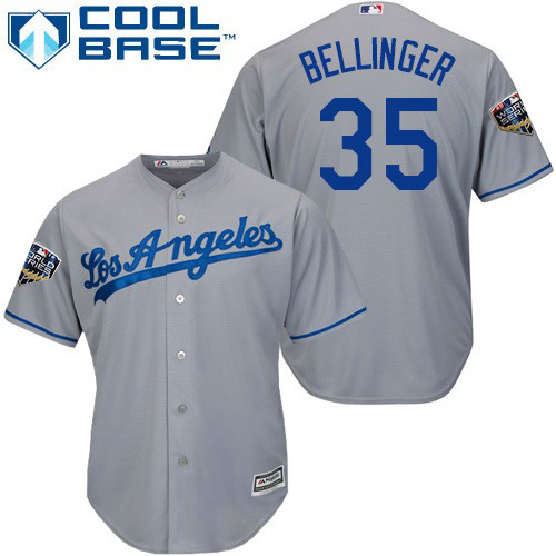 Dodgers #35 Cody Bellinger Grey Cool Base 2018 World Series Stitched Youth MLB Jersey Dodgers #35 Cody Bellinger Grey Cool Base 2018 World Series Stitched Youth MLB Jersey