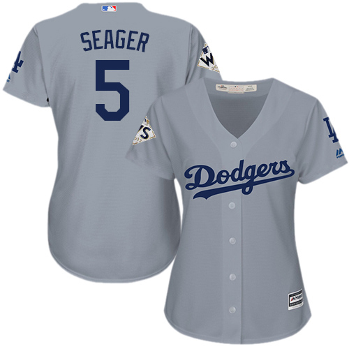 Dodgers #5 Corey Seager Grey Alternate Road 2017 World Series Bound Women's Stitched MLB Jersey Dodgers #5 Corey Seager Grey Alternate Road 2017 World Series Bound Women's Stitched MLB Jersey