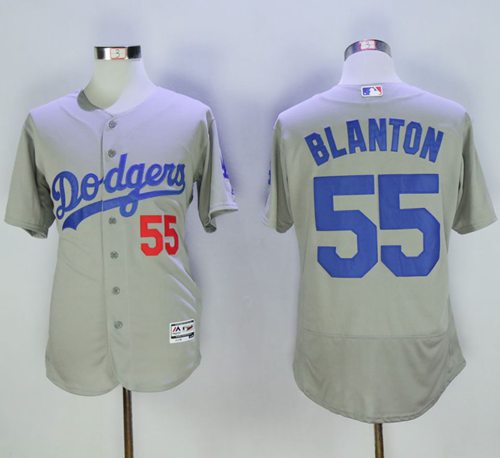 Dodgers #55 Joe Blanton Grey Flexbase Authentic Collection Stitched MLB Jersey Dodgers #55 Joe Blanton Grey Flexbase Authentic Collection Stitched MLB Jersey
