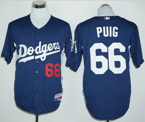 Dodgers #66 Yasiel Puig Navy Blue Cooperstown Stitched MLB Jersey Dodgers #66 Yasiel Puig Navy Blue Cooperstown Stitched MLB Jersey