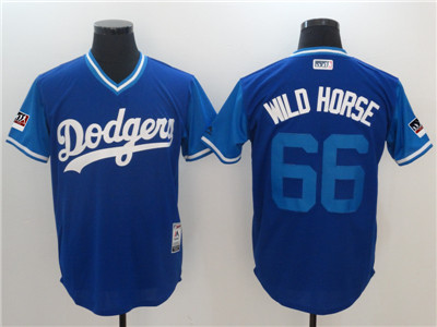 Dodgers #66 Yasiel Puig Wild Horse Royal 2018 Players' Weekend Authentic Team Jersey