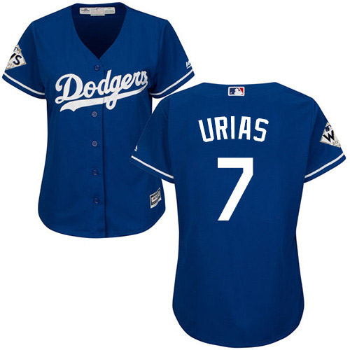 Dodgers #7 Julio Urias Blue Alternate 2017 World Series Bound Women's Stitched MLB Jersey