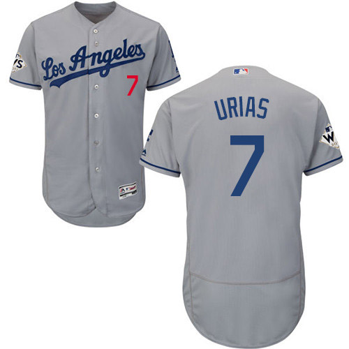 Dodgers #7 Julio Urias Grey Flexbase Authentic Collection 2017 World Series Bound Stitched MLB Jersey