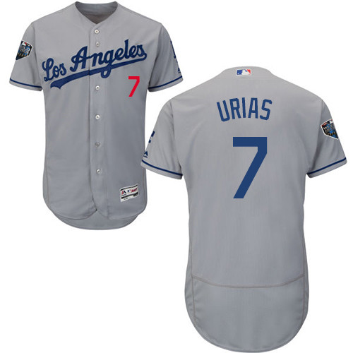 Dodgers #7 Julio Urias Grey Flexbase Authentic Collection 2018 World Series Stitched MLB Jersey