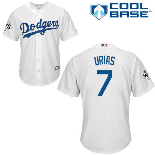Dodgers #7 Julio Urias White Cool Base 2017 World Series Bound Stitched Youth MLB Jersey Dodgers #7 Julio Urias White Cool Base 2017 World Series Bound Stitched Youth MLB Jersey