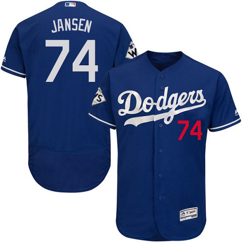 Dodgers #74 Kenley Jansen Blue Flexbase Authentic Collection 2017 World Series Bound Stitched MLB Jersey