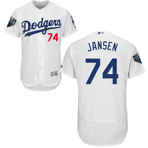 Dodgers #74 Kenley Jansen White Flexbase Authentic Collection 2018 World Series Stitched MLB Jersey Dodgers #74 Kenley Jansen White Flexbase Authentic Collection 2018 World Series Stitched MLB Jersey