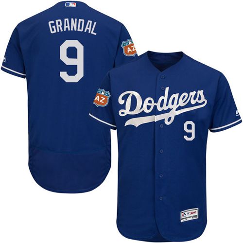 Dodgers #9 Yasmani Grandal Blue Flexbase Authentic Collection Stitched MLB Jersey Dodgers #9 Yasmani Grandal Blue Flexbase Authentic Collection Stitched MLB Jersey