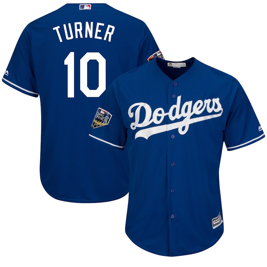 Dodgers 10 Justin Turner Royal 2018 World Series Cool Base Player Jersey Dodgers 10 Justin Turner Royal 2018 World Series Cool Base Player Jersey