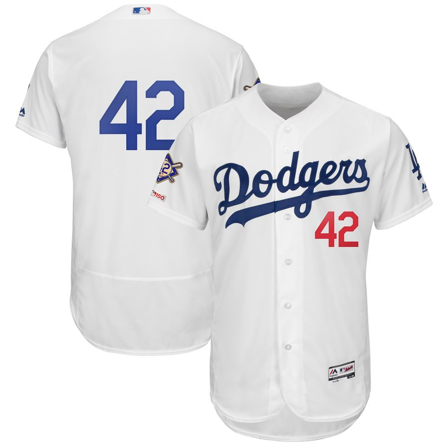 Dodgers 42 Jackie Robinson White 2019 Jackie Robinson Day FlexBase Jersey Dodgers 42 Jackie Robinson White 2019 Jackie Robinson Day FlexBase Jersey