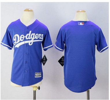 Dodgers Blank Blue Cool Base Stitched Youth MLB Jersey