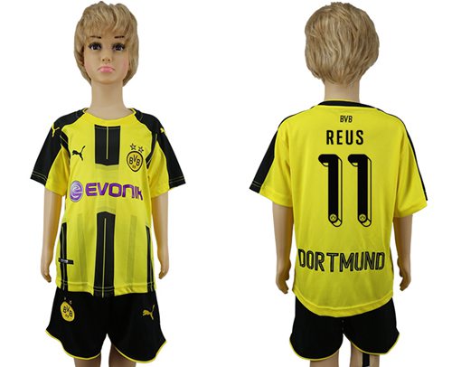 Dortmund #11 Reus Home Kid Soccer Club Jersey