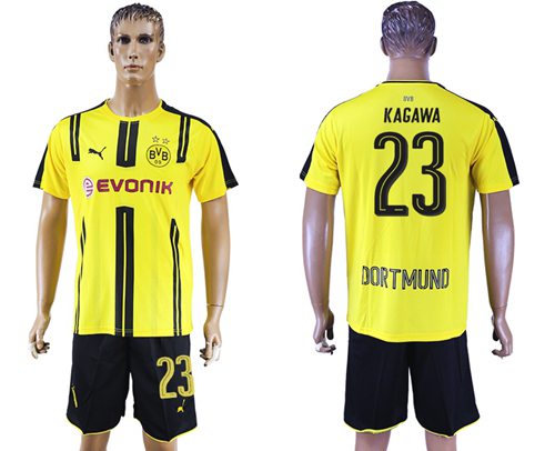 Dortmund #23 Kagawa Home Soccer Club Jersey