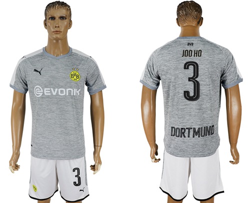 Dortmund #3 Joo Ho Grey Soccer Club Jersey Dortmund #3 Joo Ho Grey Soccer Club Jersey