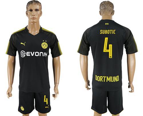 Dortmund #4 Subotic Away Soccer Club Jersey Dortmund #4 Subotic Away Soccer Club Jersey