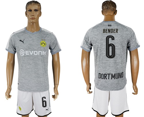 Dortmund #6 Bender Grey Soccer Club Jersey Dortmund #6 Bender Grey Soccer Club Jersey