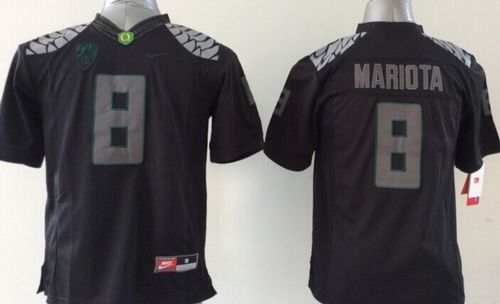 Ducks #8 Marcus Mariota Blackout Stitched Youth NCAA Jersey Ducks #8 Marcus Mariota Blackout Stitched Youth NCAA Jersey