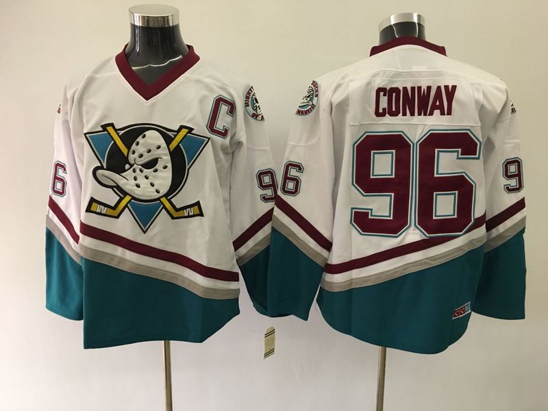 Ducks 96 Charlie Conway White CCM Jersey Ducks 96 Charlie Conway White CCM Jersey
