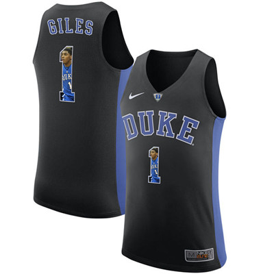 Duke Blue Devils 1 Harry Giles Blakc With Portrait Print College Basketball Jersey Duke Blue Devils 1 Harry Giles Blakc With Portrait Print College Basketball Jersey