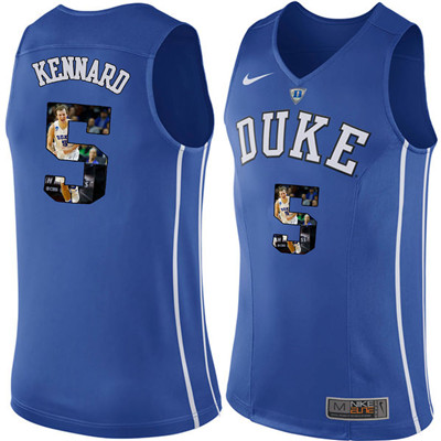 Duke Blue Devils 5 Luke Kennard Blue With Portrait Print College Basketball Jersey3