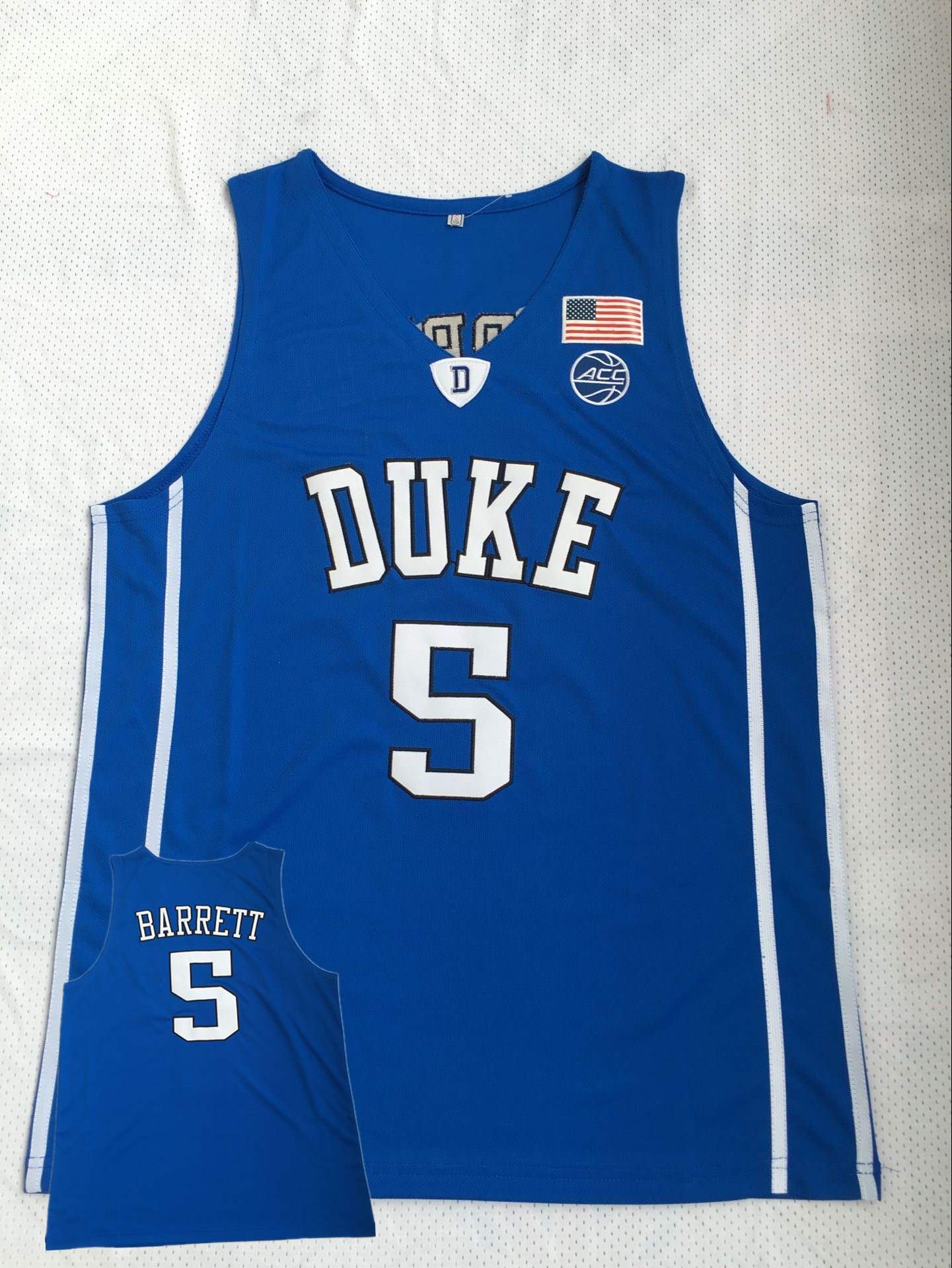 Duke Blue Devils 5 R.J. Barrett Blue College Basketball Jersey Duke Blue Devils 5 R.J. Barrett Blue College Basketball Jersey