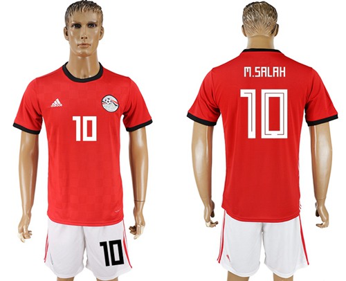 Egypt #10 M.Salah Red Home Soccer Country Jersey Egypt #10 M.Salah Red Home Soccer Country Jersey