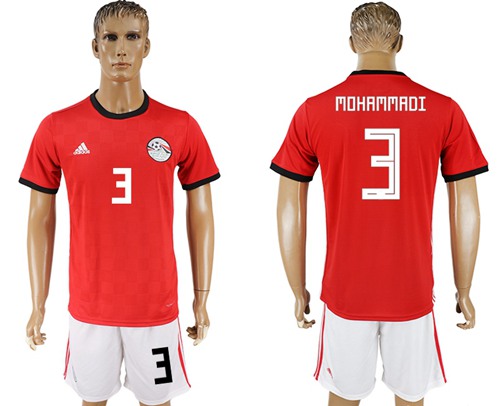 Egypt #3 Mohammadi Red Home Soccer Country Jersey Egypt #3 Mohammadi Red Home Soccer Country Jersey