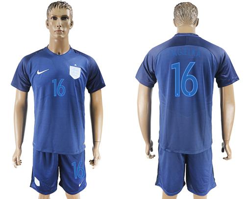 England #16 Jagielka Away Soccer Country Jersey England #16 Jagielka Away Soccer Country Jersey