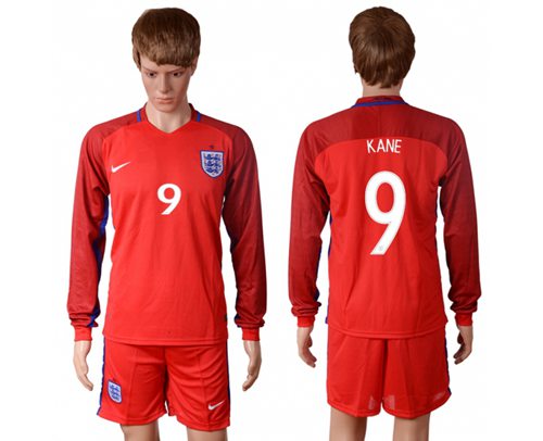 England #9 Kane Away Long Sleeves Soccer Country Jersey England #9 Kane Away Long Sleeves Soccer Country Jersey