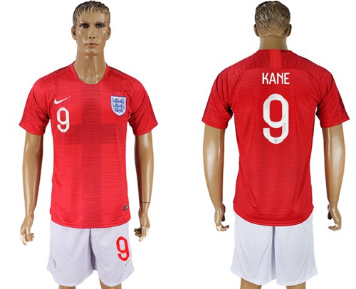 England #9 Kane Away Soccer Country Jersey