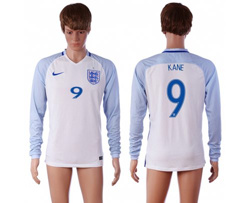 England #9 Kane Home Long Sleeves Soccer Country Jersey England #9 Kane Home Long Sleeves Soccer Country Jersey
